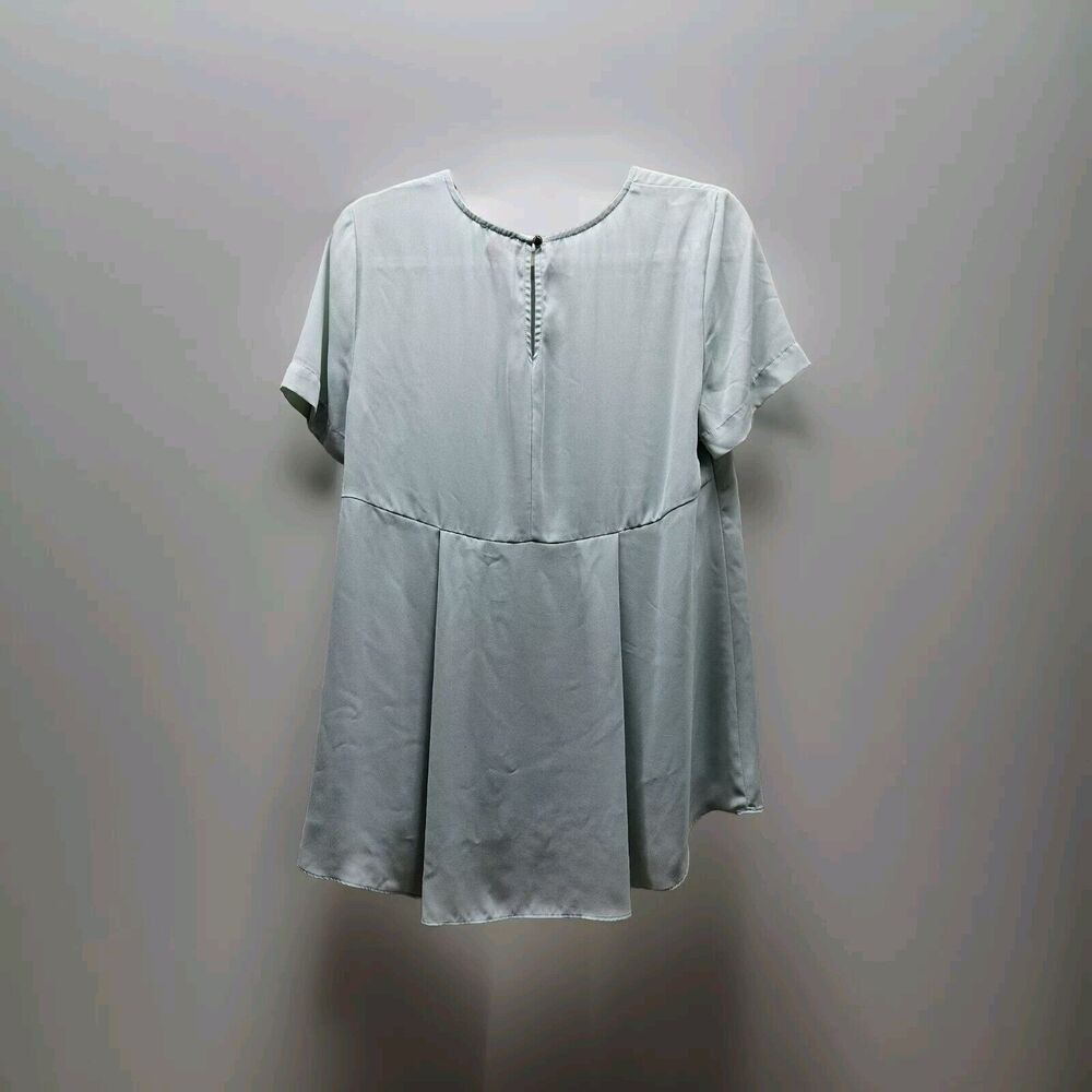 VINCE CAMUTO Blouse Womens Mint Green Sheer Flowy Oversized Top Size Small